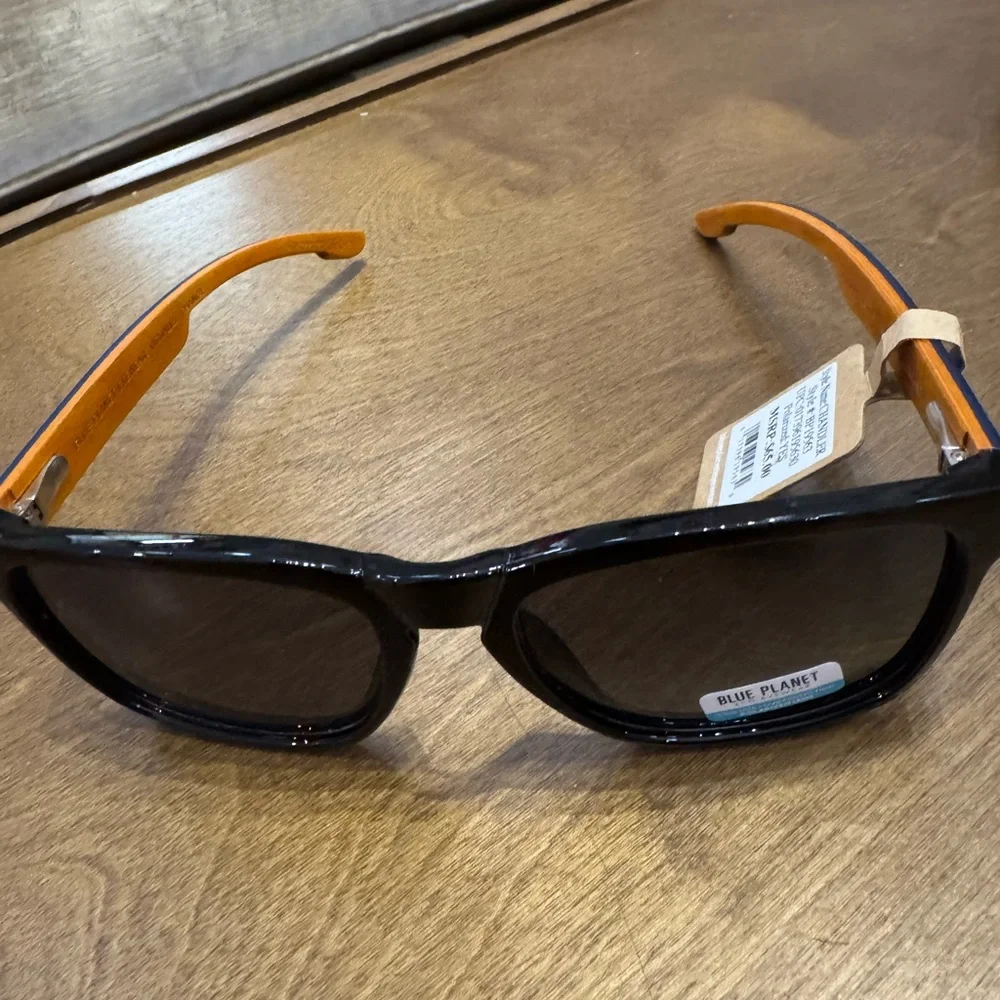 Blue planet eyewear #recycled plastic wood polarized sunglasses NWT unisex